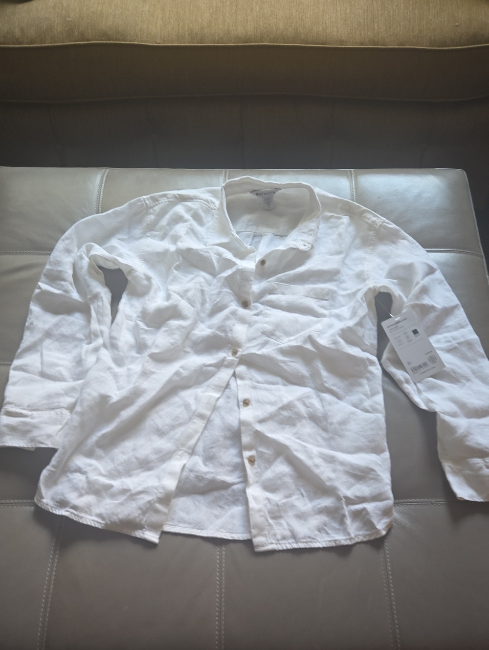 Women's White Linen Button-Up NWT Shirt